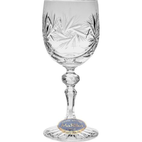 Copas de vino de cristal de lujo de 170 ml, juego de 6 con un exclusivo diseño de molinillo, hechas a mano. (1/5)