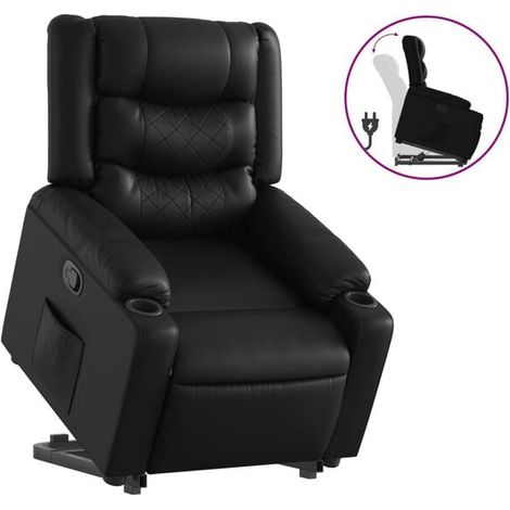 Fauteuil inclinable en similicuir noir (1/5)