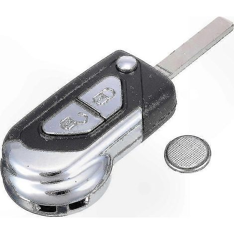 Boîtier de remplacement pour télécommande de voiture à 2 boutons, avec emplacement pour pile (1/5)