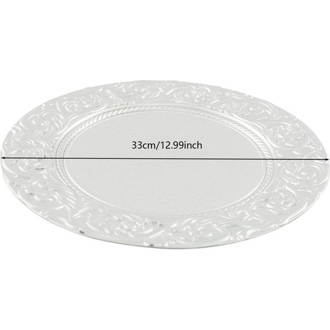 Assiettes à pâtisserie, Design élégant, Matériau durable, Argent, 13 inches-a (1/2)