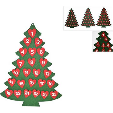 Albero di natale in feltro calendario dell'avvento numerato da 1 a 24 decorazione cameretta bimbo bimba (1/2)