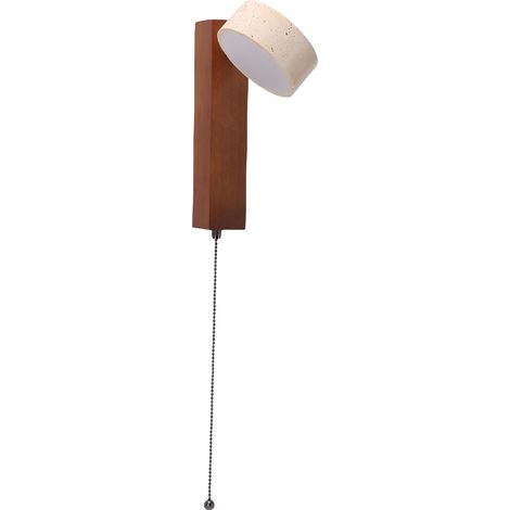 Applique murale LED bois de chêne travertin design orientable luminaire mural déco entrée couloir chambre salle de bain couleur noyer (1/5)