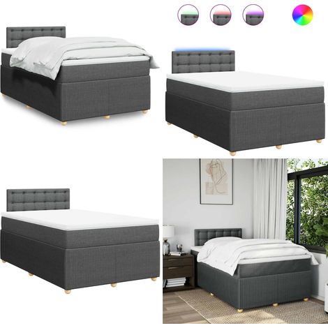 vidaXL Boxspringbett mit Matratze Dunkelgrau 120x190 cm Stoff (1/5)