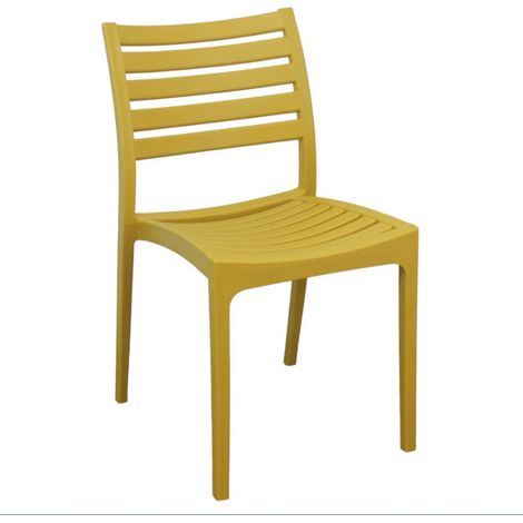 Sedia impilabile in polipropilene 42,5x49xH78 cm con design moderno Curvìa -  Giallo
