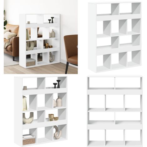 Separador de ambientes madera ingeniería blanco 100x33x125,5 cm - Estantería decorativa - Madera de ingeniería