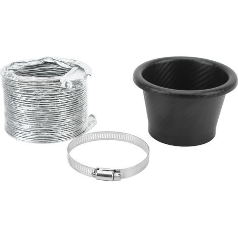Kit d'entonnoir de tuyau d'admission d'air turbo universel en caoutchouc motif carbone pour la plupart des véhicules (1/5)