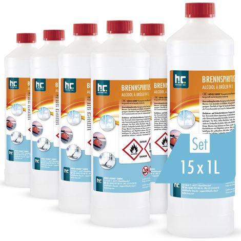 15x 1 L Brennspiritus 94%