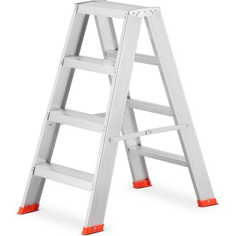 Escalier de ménage - échelle - 2x 4 marches - aluminium - hauteur 81 cm