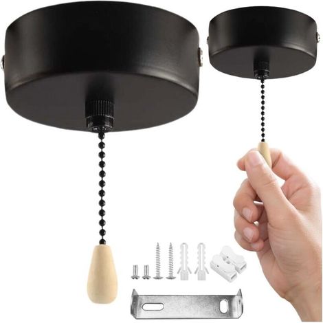 Interrupteur Tirette 150cm - Interrupteur de Plafond à Tirette, Interrupteur Vintage pour Salle de Bain, Interrupteurs à Tirette Universels, Interrupteur Lampe pour luminaire Suspendu au Plaf (1/5)