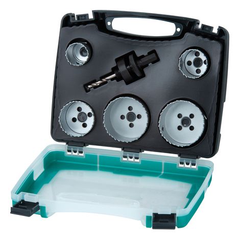 wolfcraft - Set di seghe a tazza BiM "Idraulica" - Diametro 25, 35, 43, 54, 83 mm - Profondità di taglio 40 mm - cod. 5422000