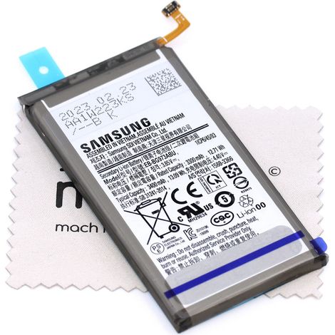 mungoo mach mal anders ... Batterie pour Samsung Galaxy S10 (G973F) pour Samsung Original EB-BG973ABU 3400mAh 3.85V avec Chiffon