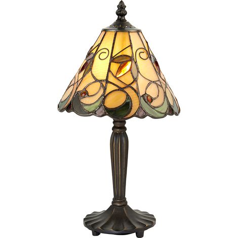 Lampada da tavolo Tiffany JAMELIA vetro E14 40W multicolore (1/5)