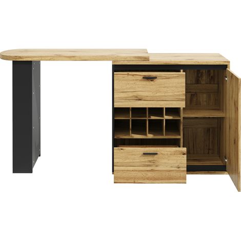 Tavolo da pranzo allungabile in MDF e metallo, effetto legno, 138-220 x 39 x 105 cm, MODENUIT (1/5)