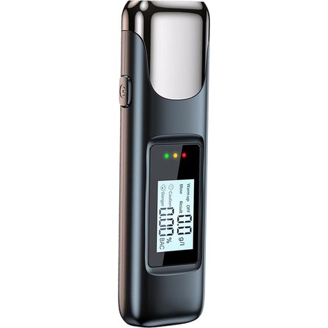 Etilometro digitale, etilometro con display LCD, tester di alcol ad alta precisione, etilometro portatile, etilometro ricaricabile tramite USB per la misurazione dell'alcol, 11,5x8,2x1,8 cm,