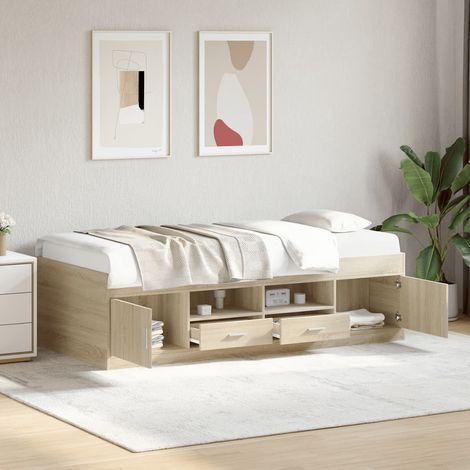 Tagesbett mit Schubladen ohne Matratze Sonoma-Eiche 90x200 cm (1/5)