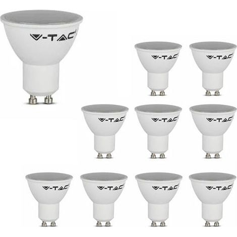 Lot de 10 Spots LED GU10 4,5W 100° Opal V-TAC VT-1975 - 110 ° - Blanc chaud - 3000K (1/5)