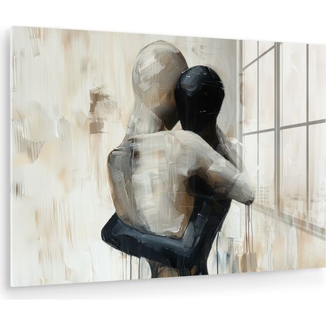 CUADRO DE METACRILATO Abstracto - Amor - Blanco y negro - Moderno Cuadros Decorativos 120x80 (1/5)