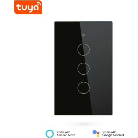 Tuya Interruttore Touch Smart WiFi con RF 433 MHz Nero Dimensione: 3 Pulsanti