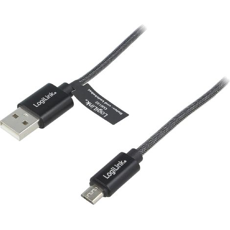 Cable USB A male USB B micro prise male 1m - Gris