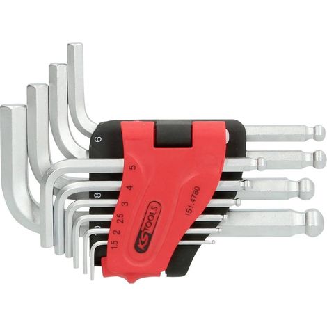 KS Tools 151.4780 Brugola interna Kit di chiavi a brugola 1.5 mm, 2 mm, 2.5 mm, 3 mm, 4 mm, 5 mm, 6 mm, 7 mm, 8 mm, 10 (1/5)