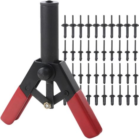 Kit d'outils de rivetage Pop, riveteuse à main,Riveteuse de voiture avec 40 rivets aveugles en nylon - Outil de rivetage automobile, outil d'écrou de rivet, outil de riveteuse pour métal, bois (1/5)