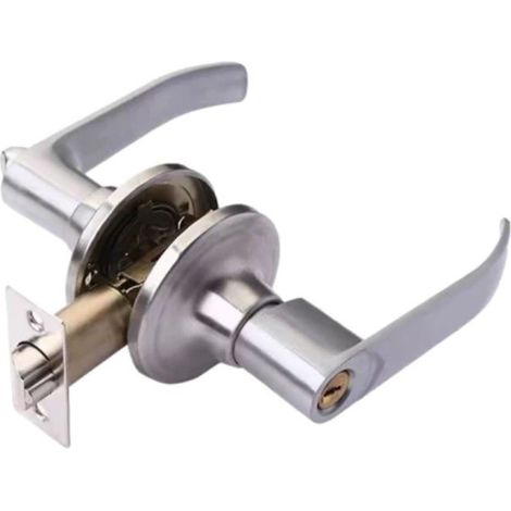 Poignée de porte industrielle 30 à 50 mm, verrou à 3 leviers, finition argent, cuivre et acier inoxydable, pour salle de bain.