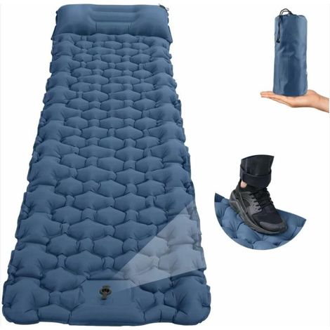 Matelas de couchage camping auto-gonflable avec pompe à pied, matelas pneumatique épaissi 200 70 8 cm, tapis de couchage ultra-léger, résistant à l'humidité, matelas de camping pour la randonnée, le (1/5)