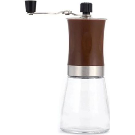 Moulin à café manuel, en acier inoxydable et en verre, portable, pour expresso, café à la française et café filtre, pour une utilisation à la maison et en voyage.-AquaForge (1/5)