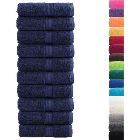 Serviettes de toilette premium SOLUND 10 pièces Bleu marine 30 x 30 cm 600 g/m² (1/5)