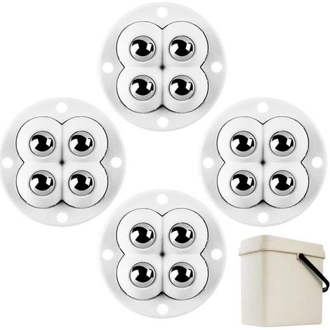 4 selbstklebende Mini-Lenkrollen, Rollen für Kleingeräte, 360°-Drehung (1/4)
