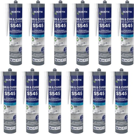 Lotto da 12 sigillanti silicone neutro sanitari interno Bianco 300 ml - BOSTIK S545-BLANCx12