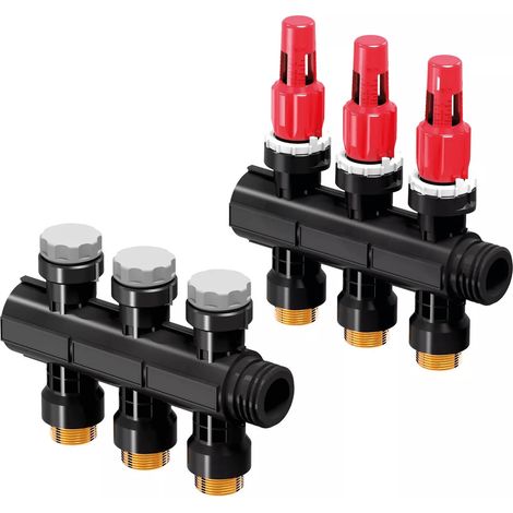 Uponor Vario PLUS Distribuidor con medidor de flujo FM 3X 3/4 Euro, 1030583