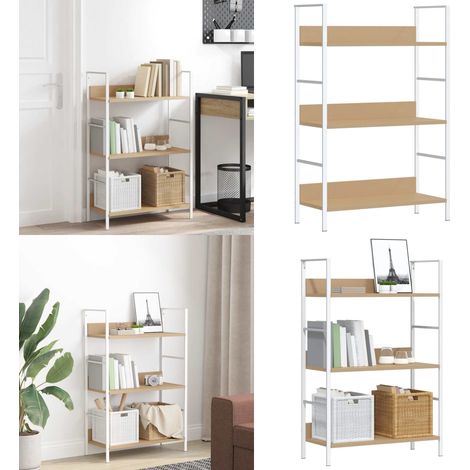 Bücherregal 3 Regalböden Eiche 60×27,6×90,5 cm Holzwerkstoff - Bücherregal - Wohnraumorganisation - Aufbewahrungslösung - Holzregal - Stehregal - Home & Living