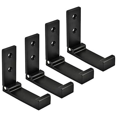 4pcs Crochet pliant crochet de porte-manteau pliable pour vêtements Salle de Bains (noir) (1/5)