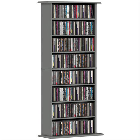 Meuble de rangement de bureau Meuble de rangement CD et DVD gris (1/5)