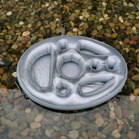 Porte-gobelet Gonflable Flottant,Gonflable Porte-Boissons 2 en 1 Plateau Flottant,Porte-Bouteille Gonflable Flottant Fête D'été, pour Piscine de Grande Capacité Bar Flottant pour Piscine. (1/5)