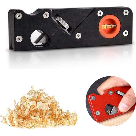 Cepilladora pequeña para carpintería Cepilladora manual para biselar metal Herramienta para alisar esquinas y bordes de madera Cepilladora portátil negra, regalo de carpintero