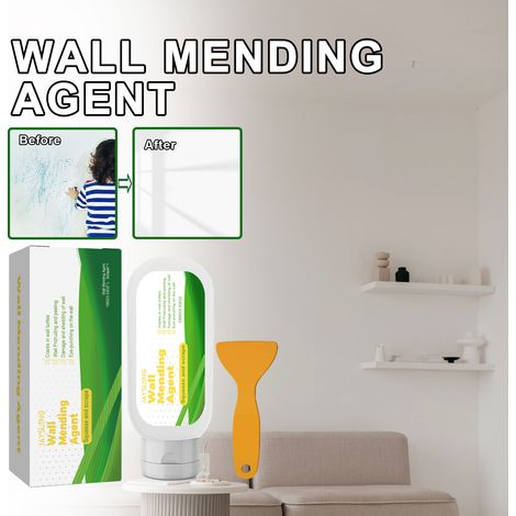 Wandreparaturpaste für den Hausgebrauch, feuchtigkeitsbeständig, schimmelresistent und wasserdicht für Innenwände, geeignet für Renovierung und Reparatur von Rissen und Spalten – 100 g + Spachtel -- B (1/5)