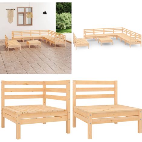 10-tlg. Garten-Lounge-Set Massivholz Kiefer - Garten-Lounge-Set - Outdoor-Lounge-Set - Home & Living (1/5)