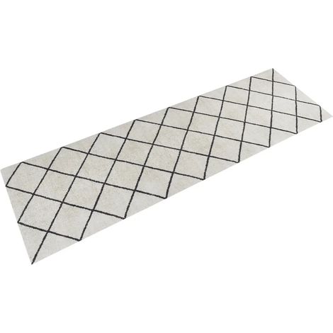Tapete de cocina lavable diseño elegante estampado cuadrado 180 x 60 cm flexible terciopelo azul 020046060 (1/5)