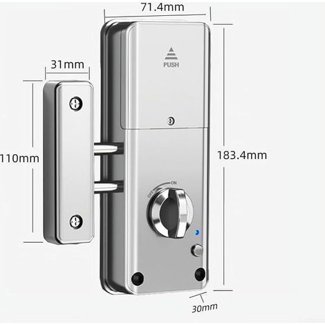 SPORTARC serrure de porte invisible serrure de porte serrure de porte serrure de porte (Argent) (1/2)