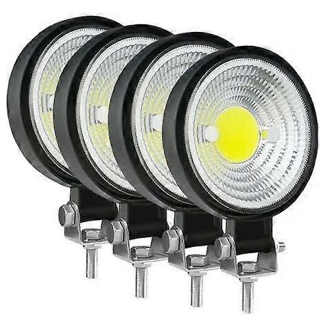 AILEO Nouvelle lampe de travail ronde Mini LED à LED COB pour camions, 4x4 et SUV, 12/24 V, projecteurs ultra-lumineux (lot de 4) (1/5)