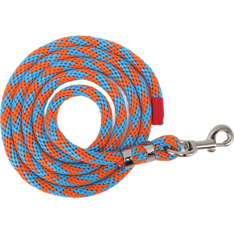 Laisse pour cheval en nylon épais résistant à la traction, idéale pour le dressage des chevaux et des animaux de compagnie. Longueur : 2 m (6,6 pi), bleu et orange. (1/5)