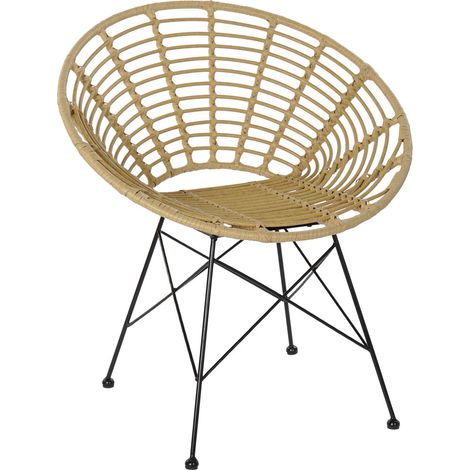 Esszimmerstuhl DKD Home Decor Metall Rattan (72 x 64 x 78 cm) (1/5)