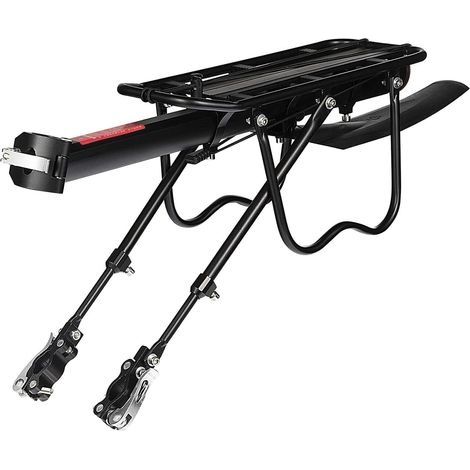 Porte Bagage Vélo Arrière, Porte Bagage Velo Arriere Universel en Alliage d'Aluminium, Rapide Installation Porte-Bagages avec Réflecteur et Garde-Boue pour VTT de 24 à 29 Pouces (1/5)