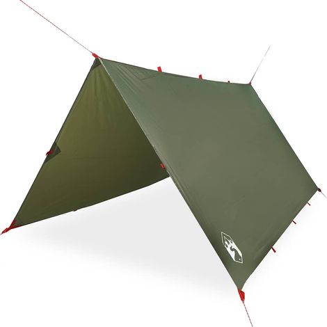 Bâche de camping imperméable vert olive 306 x 306 cm