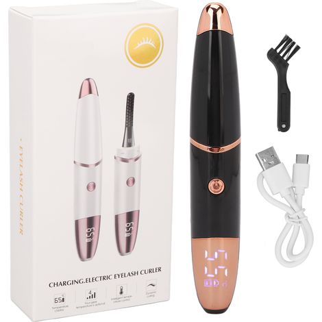 Curleur de Cils Chauffant 4 Températures, Chauffage Rapide à 360° pour Boucles Parfaites, Outil de Styling Noir (1/5)