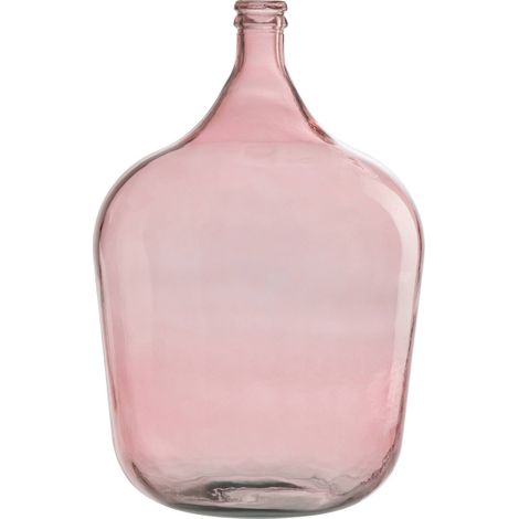 Vase bouteille en verre rose décoratif style terra - Rose transparent doux (1/4)