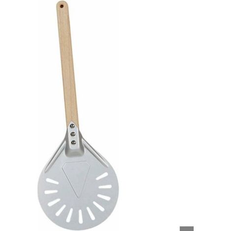 Pelle À Pizza - 8 Pouces 40 Cm - Lame En Aluminium Perforée - Manche En Bois Amovible - Pour Four À Pizza Et Pierre Réfractaire - 1 Pièce (1/5)