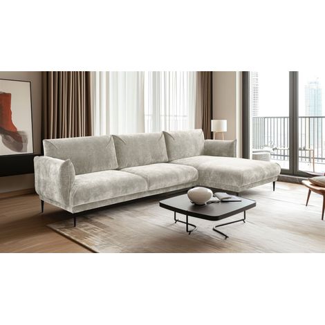 Ecksofa Designersofa MADISON XL in Stoff Dress Me Creme Ottomane Rechts (1/3)